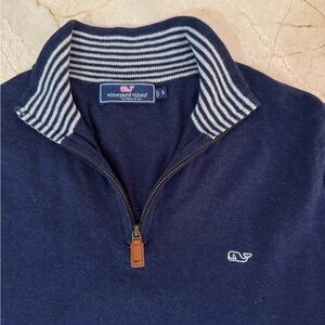 Vineyard Vines Men's Blue Zip-Up Sweater